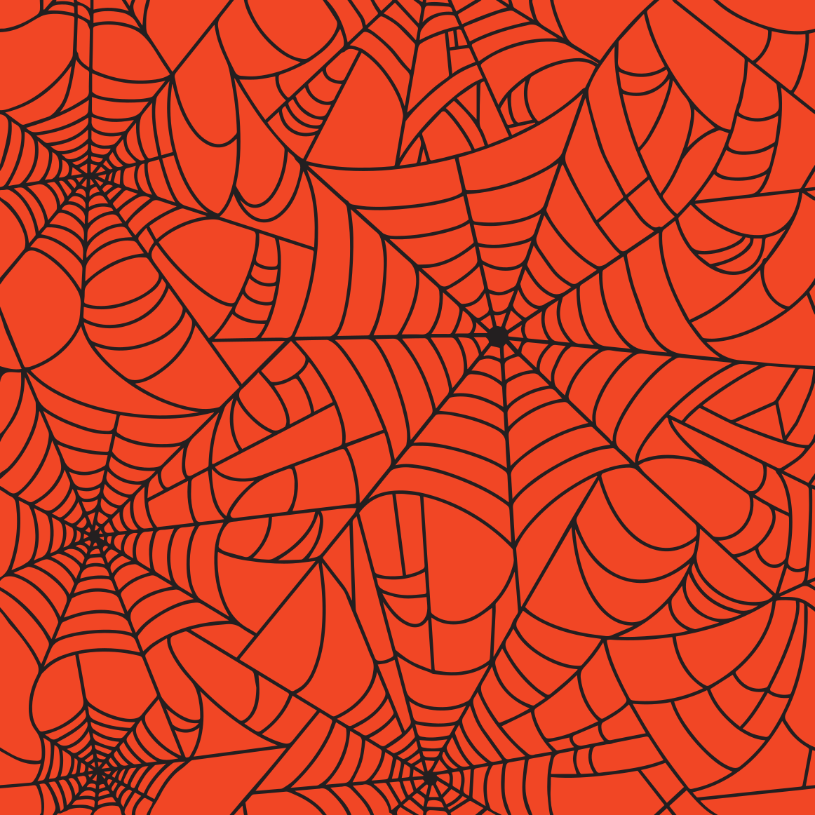 Craft HTV Halloween Black Spider Web on Orange Background Pattern