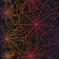 Halloween Rainbow Spider Web on Black Background Prints Adhesive Vinyl