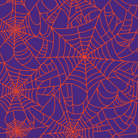 Craft HTV Halloween Orange Spider Web on Purple Background Pattern