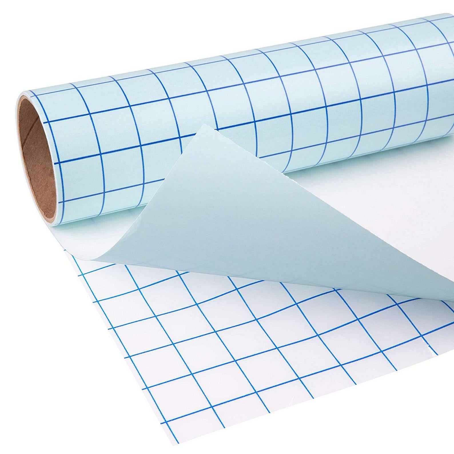 12x10FT Clear Blue Grid Transfer Tape for Adhesive Vinyl Application  Cricut